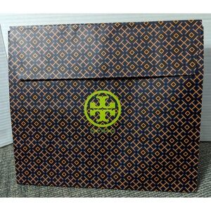 Tory Burch Shopping Gift Bags 2 Fold Over 12"x 11" X 5" Triangle